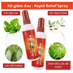 Xịt Giảm Đau Nhanh Rapid Relief Spray Hỗ Trợ Gi.ảm Đau Nhức, Căng Cơ, Các Vết Sưng Tím 100ml - HTHshop102