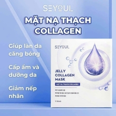 Mặt nạ thạch Collagen Seyoul Hàn Quốc, Jelly Collagen Mask Dưỡng Trắng Cấp ẩm 1 Hộp x 5 miếng -  HTshop