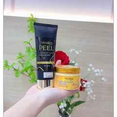 Combo Men Lột Lạnh Collagen Nicolas PEEL Và Kem Body Cấy Trắng Men Chua - HTHshop102