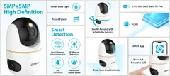 Camera DAHUA DH-H5D-5F (Quay quét wifi 2 mắt x 5MP)