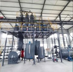 Hệ thống nhiệt phân xúc tác – chưng cất dầu thải thu hồi nhiên liệu lỏng tương đương diesel