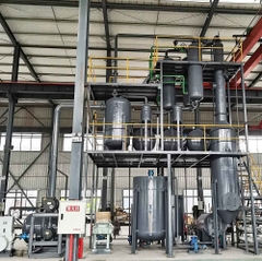 Hệ thống nhiệt phân xúc tác – chưng cất dầu thải thu hồi nhiên liệu lỏng tương đương diesel