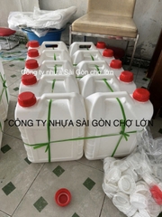 Can nhựa 10 lít dẹp trắng đục đựng hóa chất