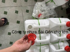 Can nhựa 10 lít dẹp trắng đục đựng hóa chất