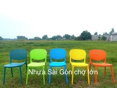 Ghế nhựa đúc caffe có lỗ holsalkyo nhập khẩu
