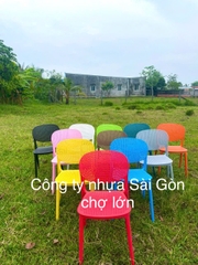 Ghế nhựa đúc caffe có lỗ holsalkyo nhập khẩu