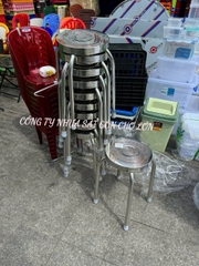 Ghế đẩu Inox DONA mặt 30 phi 25 bông 🌸