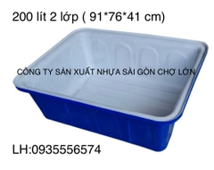 Thùng chữ Nhật nuôi cá 200 lít 1 lớp và 2 lớp