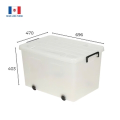 Thùng nhựa trong 95 lít có bánh xe Long Thành