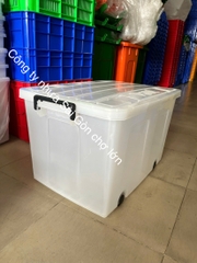 Thùng nhựa trong 95 lít có bánh xe Long Thành