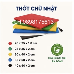 Thớt nhựa chữ Nhật công nghiệp kháng khuẩn 40*60*2 cm