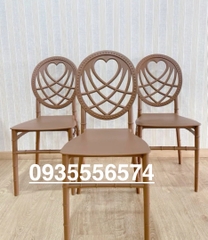 Ghế nhựa nhà hàng lưng trái tim nhập khẩu