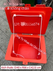 Thùng đá Thái Lan hoa sen 40 lít bản lề không chân (kích thước: 56*40*42,5 cm) 🪷
