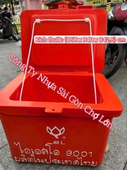 Thùng đá Thái Lan hoa sen 40 lít bản lề không chân (kích thước: 56*40*42,5 cm) 🪷