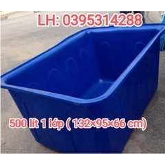 tank nhựa nuôi cá  chữ nhật 500 lít ( 2 lớp và 1 lớp)