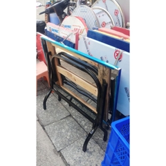 Bàn inox chữ nhật  chân sắt cho quán ăn