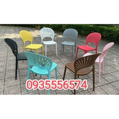 Ghế nhựa đúc lưng cánh hoa nhập khẩu