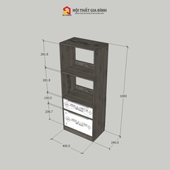 Kệ sách gỗ 4 tầng đa năng KN Home Decor, Tủ gỗ đa năng nhiều tầng gỗ MDF phủ Melamine  KS_MS29A