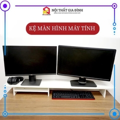 Kệ gỗ kê màn hình máy tính , Kệ gỗ góc bo tròn KN HomeDercor, kê máy tính , laptop văn phòng KM_MS14