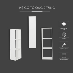 Kệ gỗ tổ ong 4 TẦNG trang trí KN Home decor ,kệ sách , kệ decor , đa năng , chống gẩm và xướC KTO_4T
