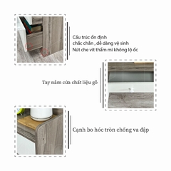 ( HỎA TỐC HN ) Kệ tủ đầu giường xám trắng KNHome decor ,Tab đầu giường , Hộc Tủ Đầu Giường  .TG_MS12X