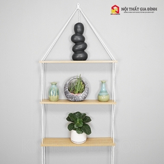 Kệ gỗ treo tường KN Home decor, kễ gỗ treo bằng dây decor trang trí nhà cửa , TẶNG phụ kiện KTD_0123