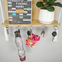 Kệ gỗ treo tường KN Home decor , móc treo chìa khóa , kễ gỗ mây vòm treo trang trí nhà cửa , KMT_ 01