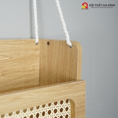 Kệ gỗ treo tường KN Home decor, móc treo chìa khóa , kễ gỗ mây chữ U treo trang trí nhà cửa , KMT_03