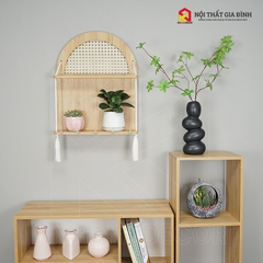 Kệ gỗ treo tường KN Home decor , móc treo chìa khóa , kễ gỗ mây vòm treo trang trí nhà cửa , KMT_ 01