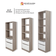 Kệ sách gỗ  6 TẦNG KN Home decor , tủ gỗ đa năng nhiều tầng , tiện lợi gỗ MDF phủ Melamine  KS_MS29_6T