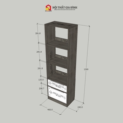 Kệ sách gỗ  5 TẦNG phong cách  KN Home decor , tủ gỗ đa năng nhiều tầng gỗ MDF phủ Melamine KS_MS29_5T. KT: R40*S25*C130