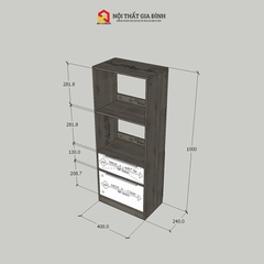 Kệ sách gỗ  4 TẦNG phong cách KN Home decor , tủ gỗ đa năng nhiều tầng gỗ MDF  phủ Melamine KS_MS29_4T