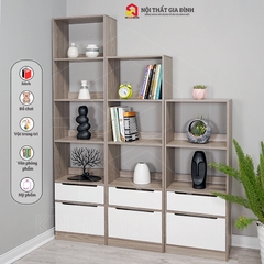 Kệ sách gỗ  4 TẦNG phong cách KN Home decor , tủ gỗ đa năng nhiều tầng gỗ MDF  phủ Melamine KS_MS29_4T