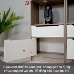 Kệ sách gỗ  4 TẦNG phong cách KN Home decor , tủ gỗ đa năng nhiều tầng gỗ MDF  phủ Melamine KS_MS29_4T