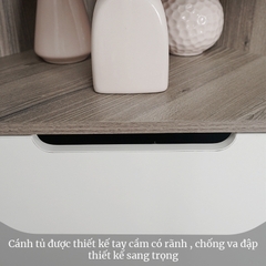 Kệ góc tường có tủ KN Homedecor , kệ sách góc tường , kệ văn phòng , kệ đa năng gỗ MDF 12mm MS43