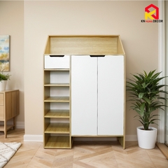 Tủ đựng giày gỗ nhiều ngăn KN Homedecor, tủ đựng đồ chất liệu gỗ MDF, kệ giầy dép thông minh KG75_KG85