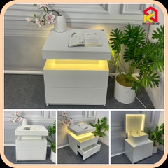 Kệ Tab Đầu Giường Phát Sáng 2 Tầng – Hiện Đại, Sang Trọng, Tiện Lợi, Có Ngăn Bí Mật