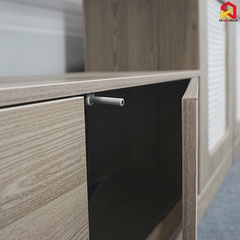 Kệ tivi phòng khách phong cách Bắc Âu , tủ tivi để sàn nhà chất liệu gỗ MDF có cánh mở . KT: R160*S30*C60 cm. KTV_16