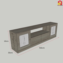 Kệ tivi phòng khách phong cách Bắc Âu , tủ tivi để sàn nhà chất liệu gỗ MDF có cánh mở . KT: R160*S30*C60 cm. KTV_16