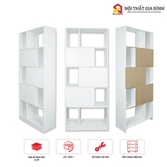 Kệ sách gỗ lắp ráp KN Home decor để sàn phong cách Hiện Đại , tủ sách gỗ MDF chống mối mọt phủ Melanine 12mm KS62