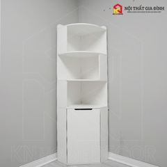 Kệ góc tường có tủ KN Homedecor , kệ sách góc tường , kệ văn phòng , kệ đa năng gỗ MDF 12mm MS43