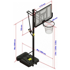 Trụ Bóng Rổ Điều Chỉnh Độ Cao Vifasport 801818 Đối Trọng Bằng Nước