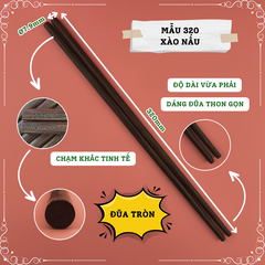 [Vỉ 1 Đôi] Đũa Buông Cao Cấp - Mẫu 320 Xào Nấu