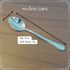 [Vỉ 2 Cái]  Muỗng Inox - Muỗng Cafe (12.5x2.4)