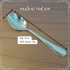 [Vỉ 2 Cái]  Muỗng Inox - Muỗng Trẻ Em (13.5x2.9)