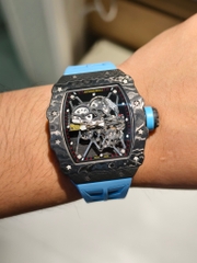 RICHARD MILLE RM35-01 Black Carbon Blue Rubber Strap