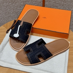 JD-620 Men’s Cowboy Denim Slippers with Leather Outsole
