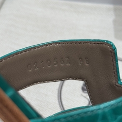 JD-1980 Emerald Alligator Slide Sandals