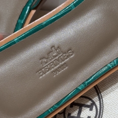 JD-1980 Emerald Alligator Slide Sandals