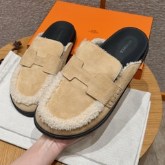 JD 680 Cream Calfskin Mule Shoes